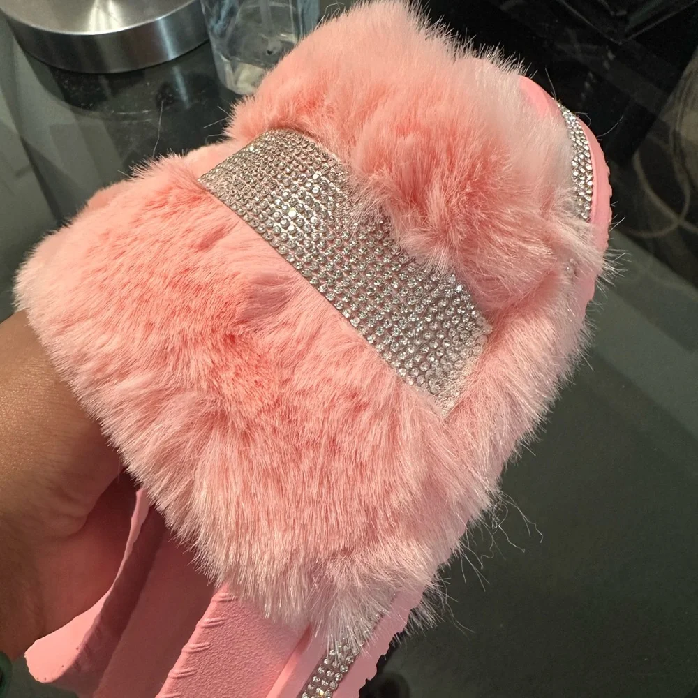 Custom Bling Pink Slippers - Picture 5 of 5